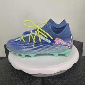Puma Future 7 Pro FG/AG Blue Green Soccer Cleats Women 5 Men 3.5 107944-01